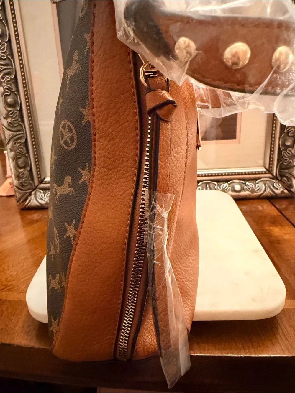 Montana West NWT Cognac 2-Tone Hobo Shoulder Bag & Crossbody w/Concealed Carry